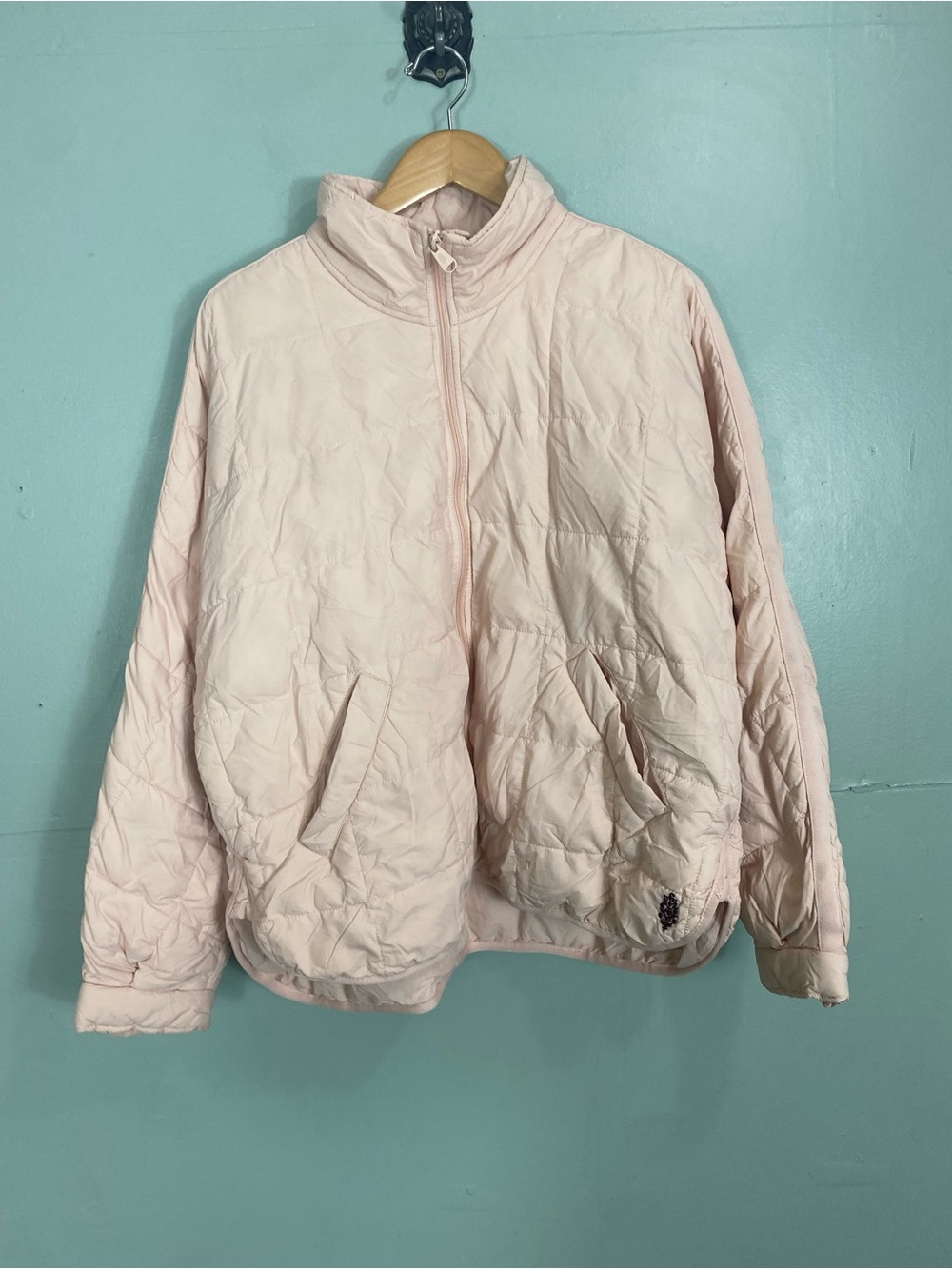 Free People Pippa Packable Jacket Light Pastel Pink Large
